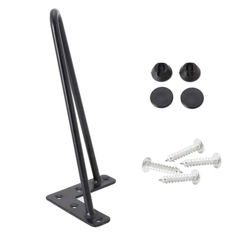 Osring 10 Inch Hairpin Legs Solid Steel Furniture Table Feet 4pcs, Heavy Duty Hairpin Feet 3/8â€ Dia 2 Rods Furniture Legs Black with Protector Pads for TV Stand, Cabinet and Coffee Table - Image 4